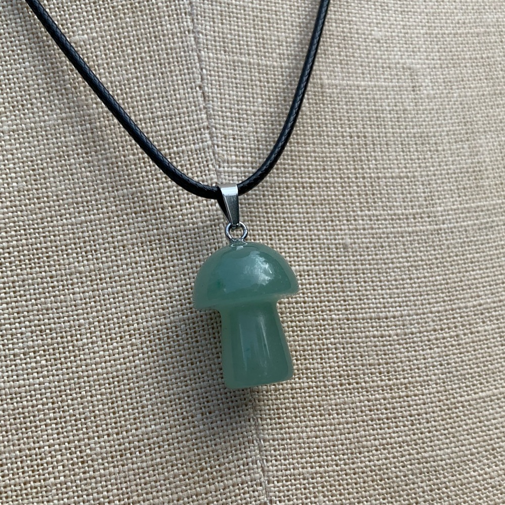 Handmade Genuine Stone Mushroom Amulet Necklace - Picture 8 of 12